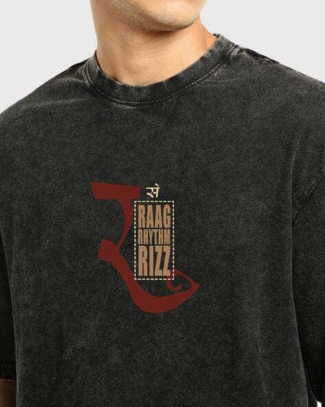 Raag Rhythm Rizz Oversized T-Shirt – Vintage Wash Music Graphic Streetwear Tee